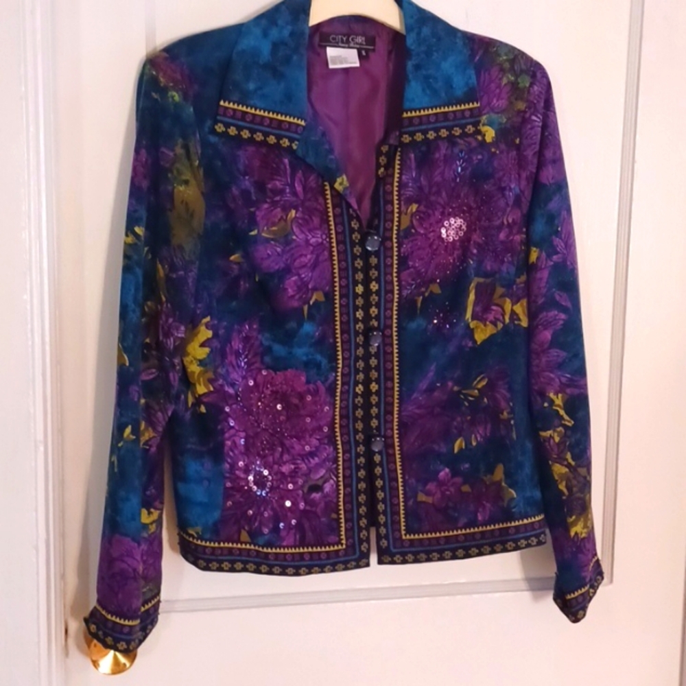 Nancy Bolen City jacket 100 percent silk polyester lining i…